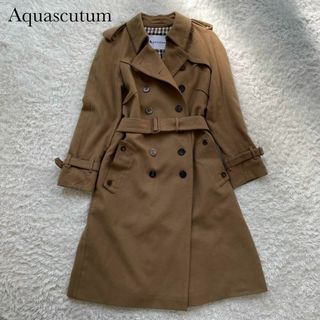 新品未使用　Aquascutum オレンジ　チェック　英国　ナイロンコート　ロゴ