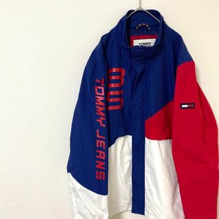 トミージーンズ(TOMMY JEANS)のジャケット トミージーンズ ロゴプリント ワッペン L コットン(ナイロンジャケット)