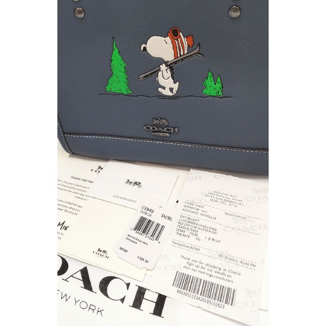 ●新品未使用 COACH コーチ ショルダー付き トートバッグ スヌーピー