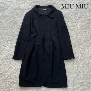 【美品】MIU MIU ロングコート パープル 襟 38 スプリングコート