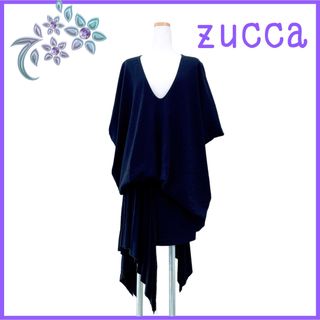 ズッカ(ZUCCa)の【zucca】ワンピース Vネック 個性的 タイト ドルマンスリーブ M (ミニワンピース)