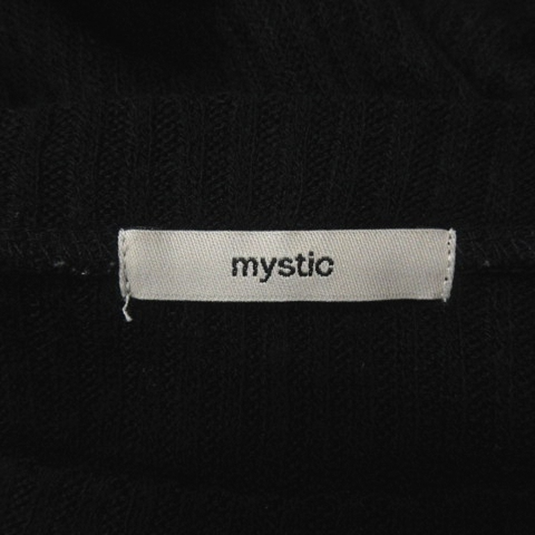 mystic(ミスティック)のミスティック ニットセーター ボートネック フリル リブ 長袖 F 黒 ブラック レディースのトップス(ニット/セーター)の商品写真