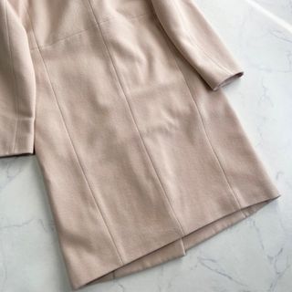 BEIGE, アンゴラ混 ラムウールフードロングコート