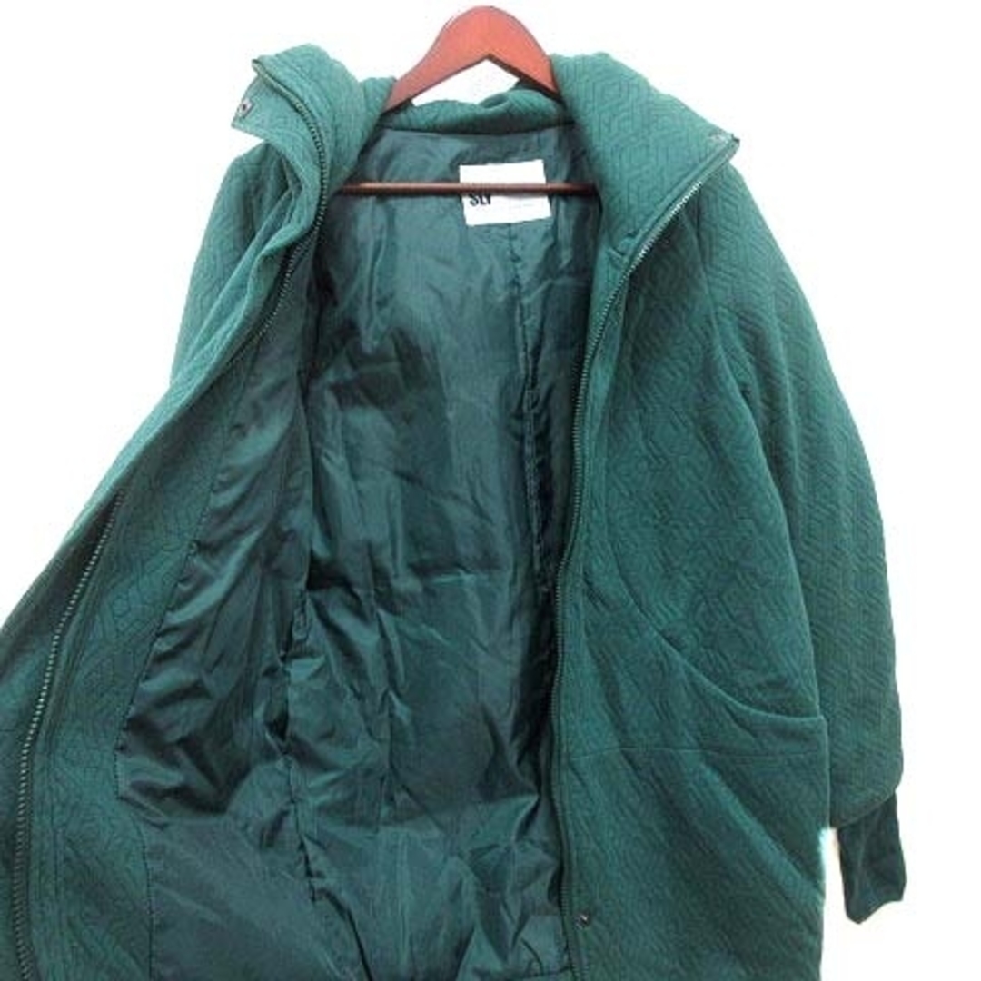SLY(スライ)のSLY 中綿コート ジップアップ 総裏地 フード 1 緑 グリーン ■MO レディースのジャケット/アウター(その他)の商品写真