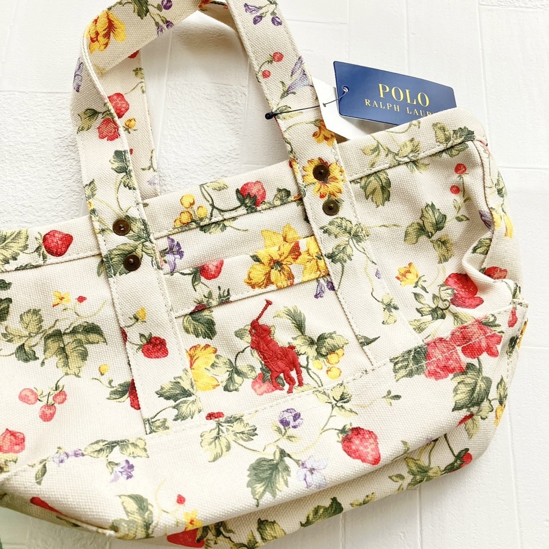 Ralph Lauren(ラルフローレン)のラルフローレン　花柄　キャンバスミニトートバッグ レディースのバッグ(トートバッグ)の商品写真
