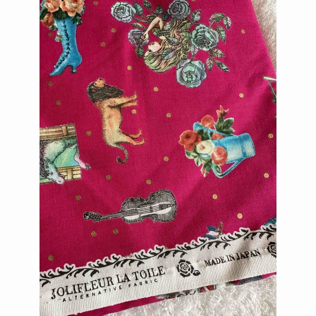 ジョリフルール　生地　ピンク ハンドメイドの素材/材料(生地/糸)の商品写真