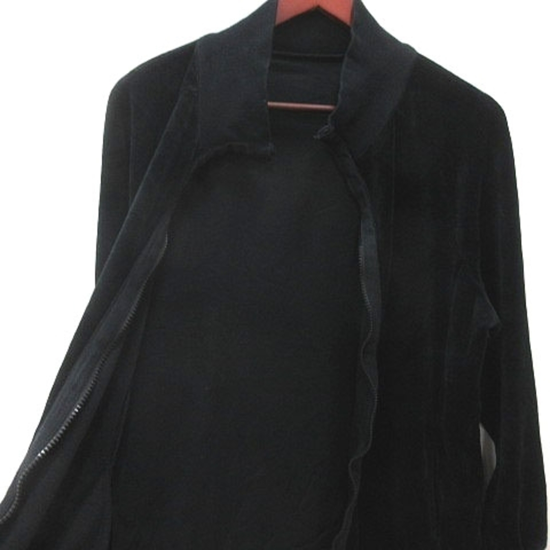 TRANS CONTINENTS(トランスコンチネンツ)のトランスコンチネンツ ジャケット ベロア ジップアップ 長袖 XL 黒 ブラック メンズのジャケット/アウター(ブルゾン)の商品写真