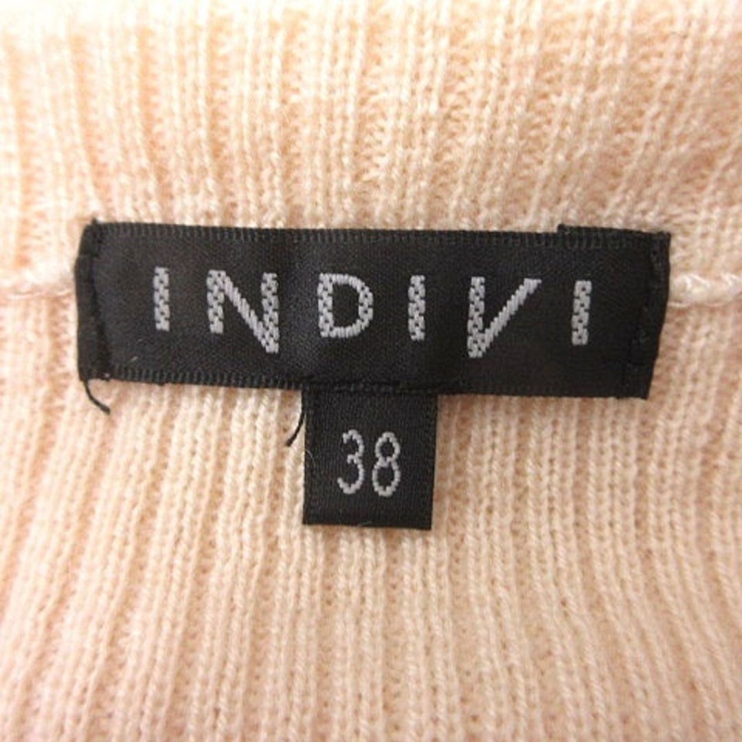 INDIVI(インディヴィ)のインディヴィ ニット カットソー ウール リブ 長袖 38 白 アイボリー レディースのトップス(ニット/セーター)の商品写真