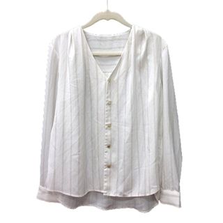 ロペピクニック(Rope' Picnic)のロペピクニック ROPE ブラウス ストライプ 長袖 38 白 ■MO(シャツ/ブラウス(長袖/七分))