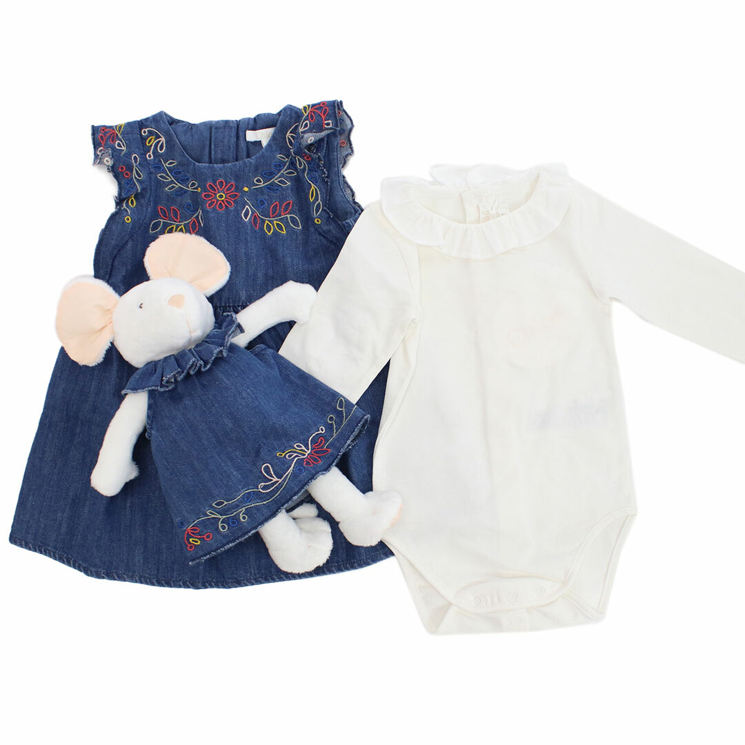 Chloe(クロエ)のChloe クロエ C9K219 ワンピース DENIM BLUE ブルー系 ベビー キッズ/ベビー/マタニティのベビー服(~85cm)(ワンピース)の商品写真