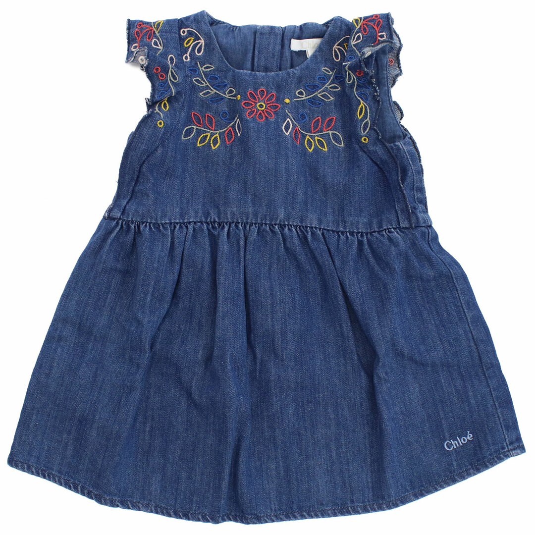 Chloe(クロエ)のChloe クロエ C9K219 ワンピース DENIM BLUE ブルー系 ベビー キッズ/ベビー/マタニティのベビー服(~85cm)(ワンピース)の商品写真