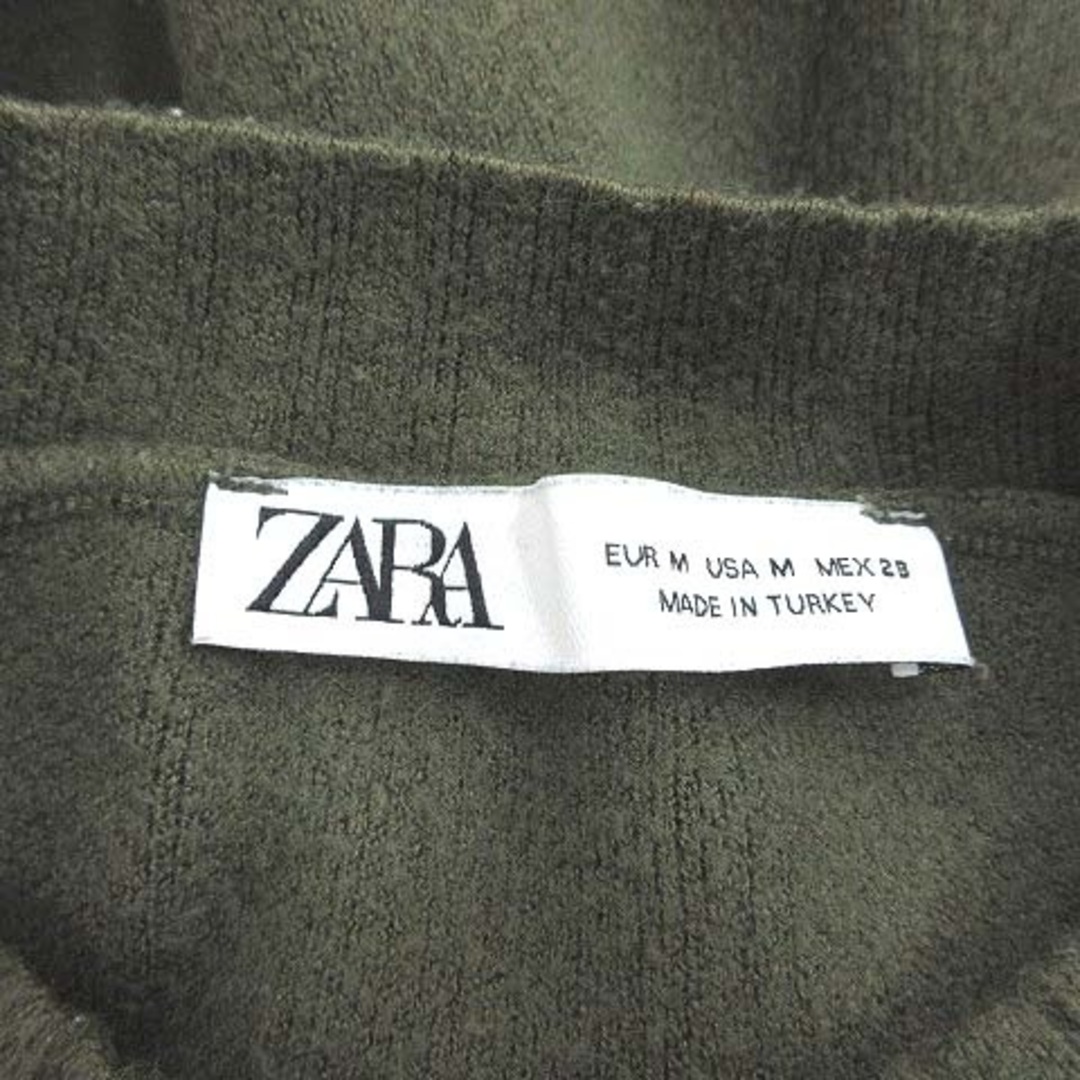 ZARA(ザラ)のザラ ニット セーター 長袖 ドロップショルダー ハイネック M 緑 グリーン レディースのトップス(ニット/セーター)の商品写真