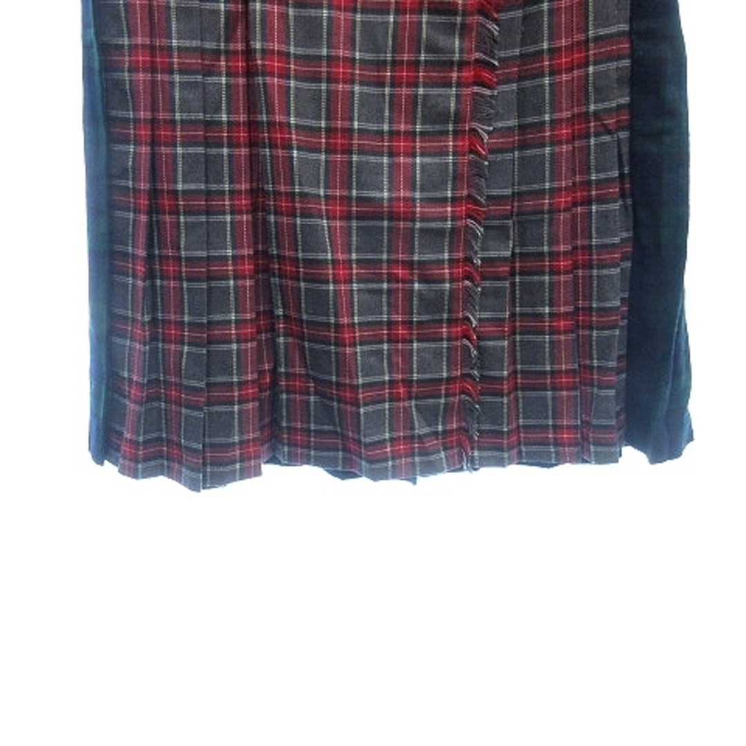 ビームスハート プリーツスカート マキシ ロング ベルト チェック 0 グレー レディースのスカート(ロングスカート)の商品写真