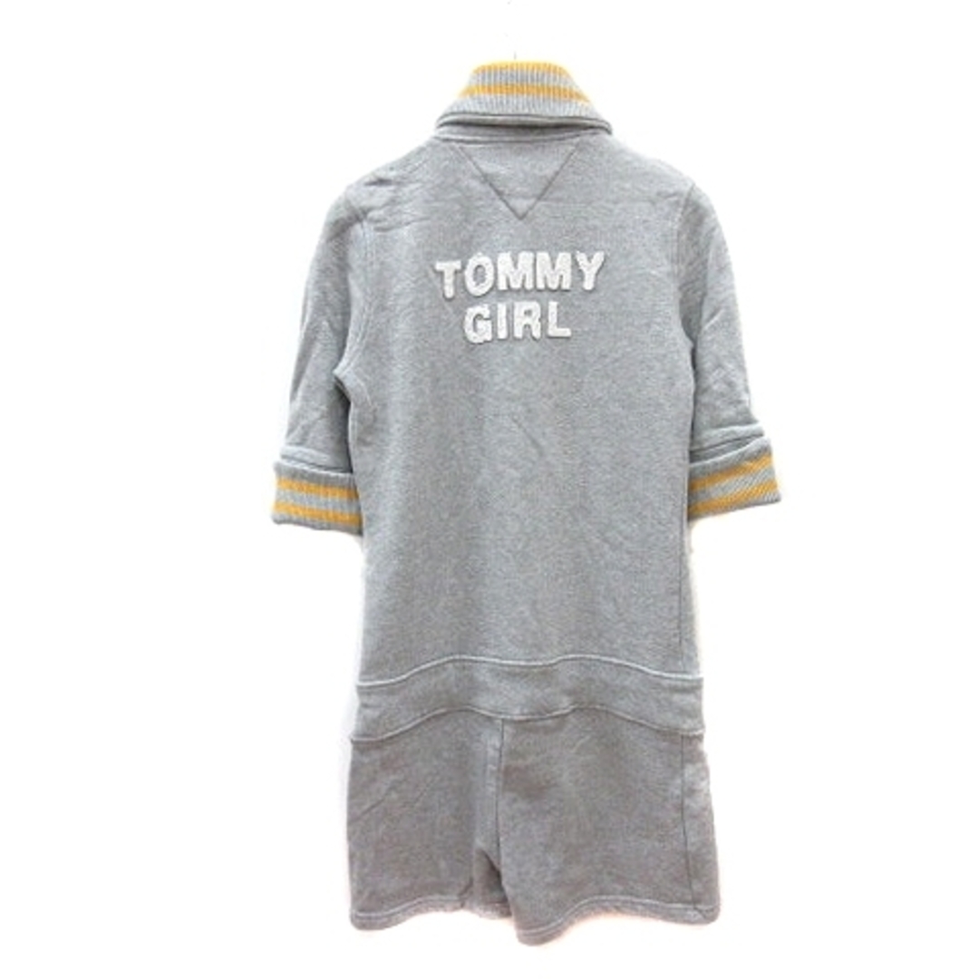 tommy girl(トミーガール)のトミーガール パンツ サロペット オールインワン ライン 五分袖 M グレー レディースのパンツ(サロペット/オーバーオール)の商品写真