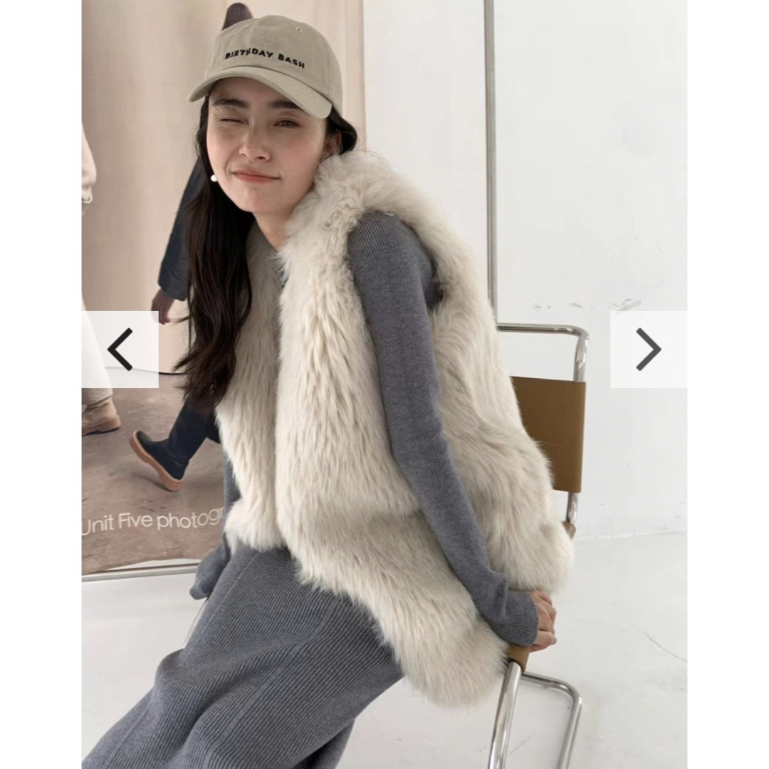 お値下げ可 VEGAN FUR GILET IVORY | フリマアプリ ラクマ