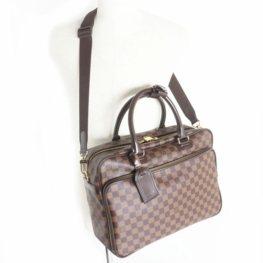 極美品□LOUIS VUITTON/ルイヴィトン N23252 ダミエ イカール ゴールド金具 2WAY ブリーフケース/ショルダーバッグ ブラウン 仏製 鍵付き