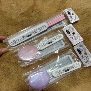 ハローキティ(ハローキティ)の新品　ハローキティ　はし　スプーン　フォーク　セット(カトラリー/箸)