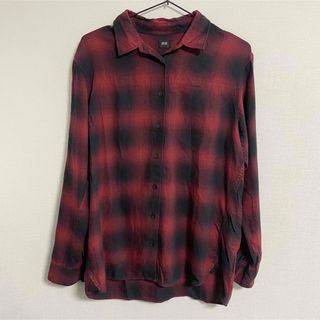 ユニクロ(UNIQLO)の【ユニクロ】フランネルチェックシャツ (長袖) レディース　L  カジュアル(シャツ/ブラウス(長袖/七分))