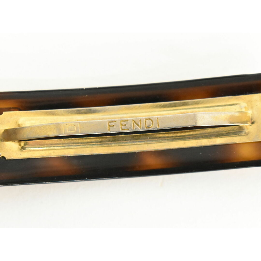FENDI - 本物 フェンディ FENDI ロゴ べっ甲柄 バレッタ FENDI - 本物 フェンディ FENDI ロゴ べっ甲柄 バレッタ
