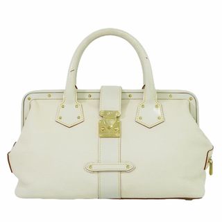 ルイヴィトン(LOUIS VUITTON)の本物 ルイヴィトン LOUIS VUITTON LV アンジェニュー PM スハリ レザー ハンドバッグ ブロン ホワイト M91811 Lingenieux ビトン バッグ 中古(ハンドバッグ)