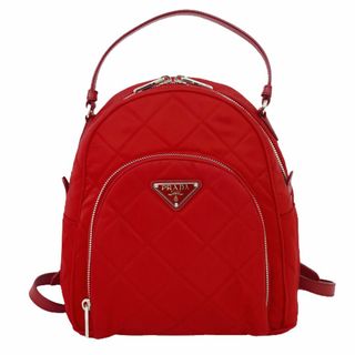 プラダ(PRADA)の本物 プラダ PRADA キルティング ミニ リュックサック バックパック ナイロン レッド バッグ 中古(ボストンバッグ)