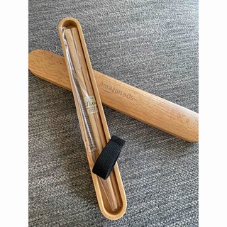 木製　箸箱セット(ゴムバンド付き) 新品　Amazonノベルティ(カトラリー/箸)