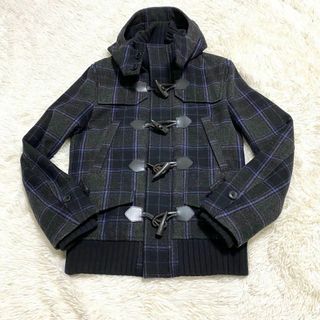 メンズビギ(MEN'S BIGI)のダッフルコート メンズビギ チェック 裏地キルティング M ウール リブ袖(ダッフルコート)