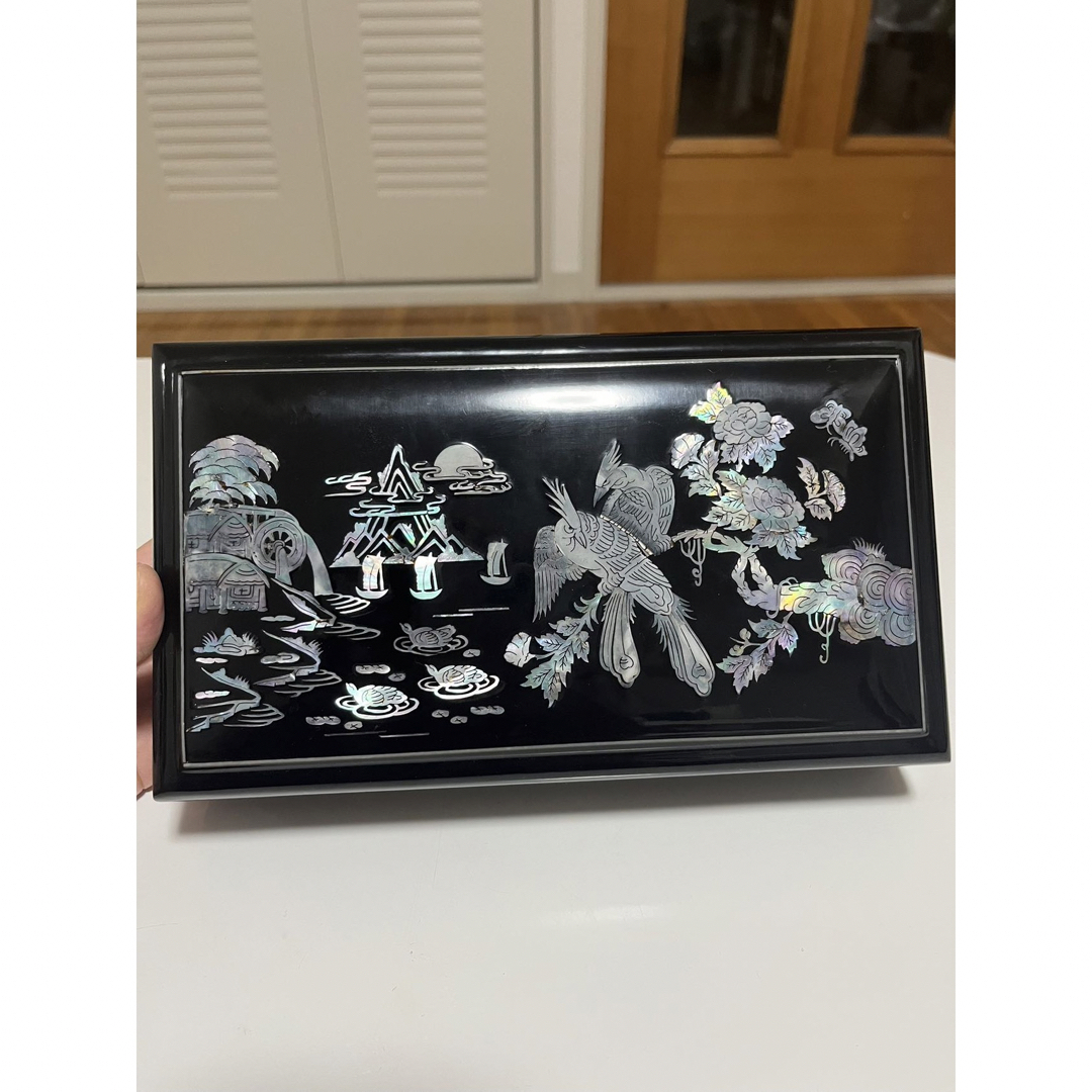 中国美術 時代古物 螺鈿細工 花鳥 山水 漆芸 木製 煙草入黄銅 中国美術 時代古物 螺鈿細工 花鳥 山水 漆芸 木製 煙草入黄銅