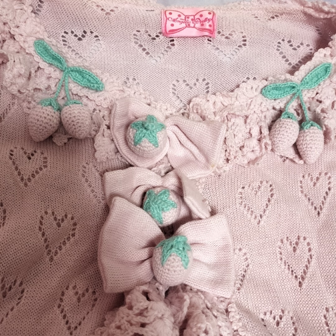 カラーピンクAngelic Pretty リボン透かし編みニットボレロ カラーピンクAngelic Pretty リボン透かし編みニットボレロ