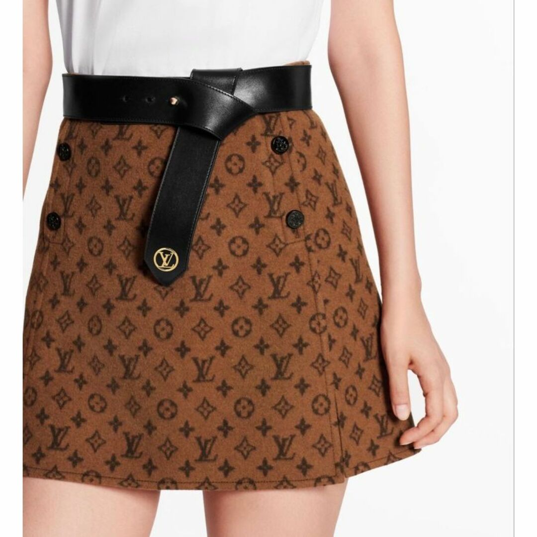 LOUIS VUITTON(ルイヴィトン)のLOUIS VUITTON 極美品 イディールモノグラム ウール スカート 34 レディースのスカート(ミニスカート)の商品写真