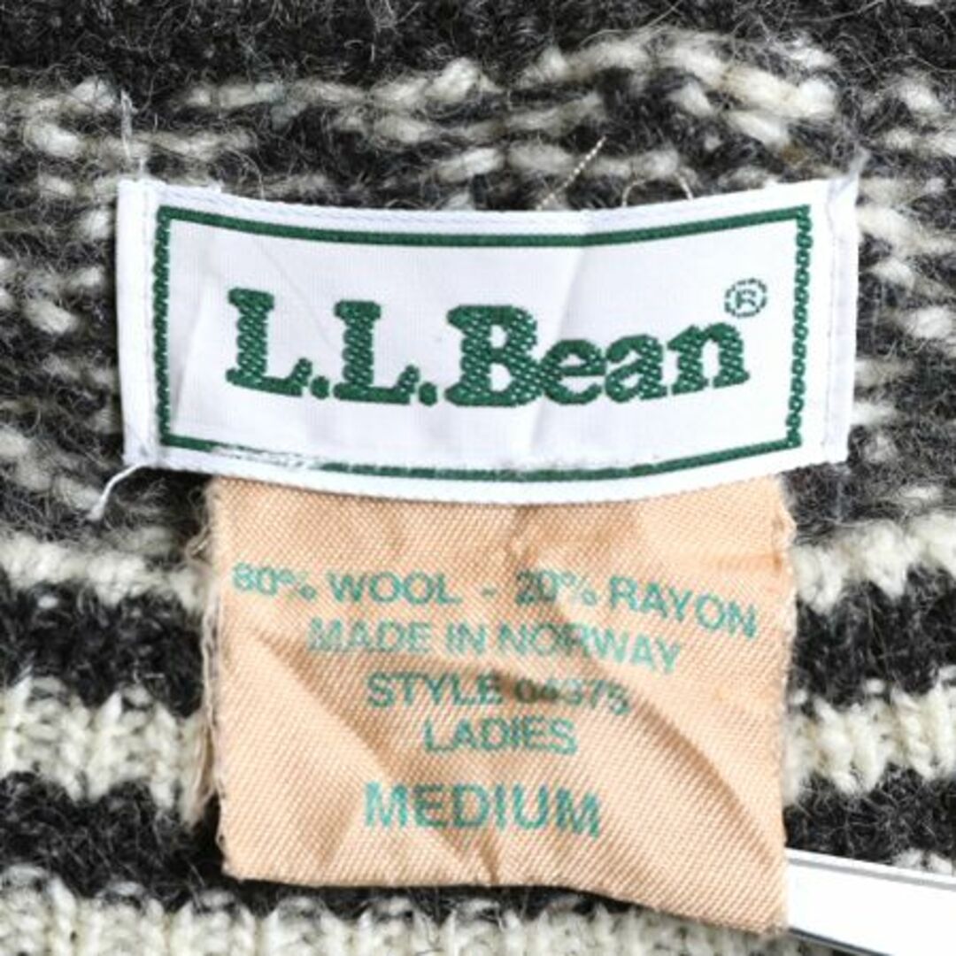 L.L.Bean(エルエルビーン)の80s ノルウェー製 エルエルビーン バーズアイ ウール ニット セーター M レディースのトップス(ニット/セーター)の商品写真