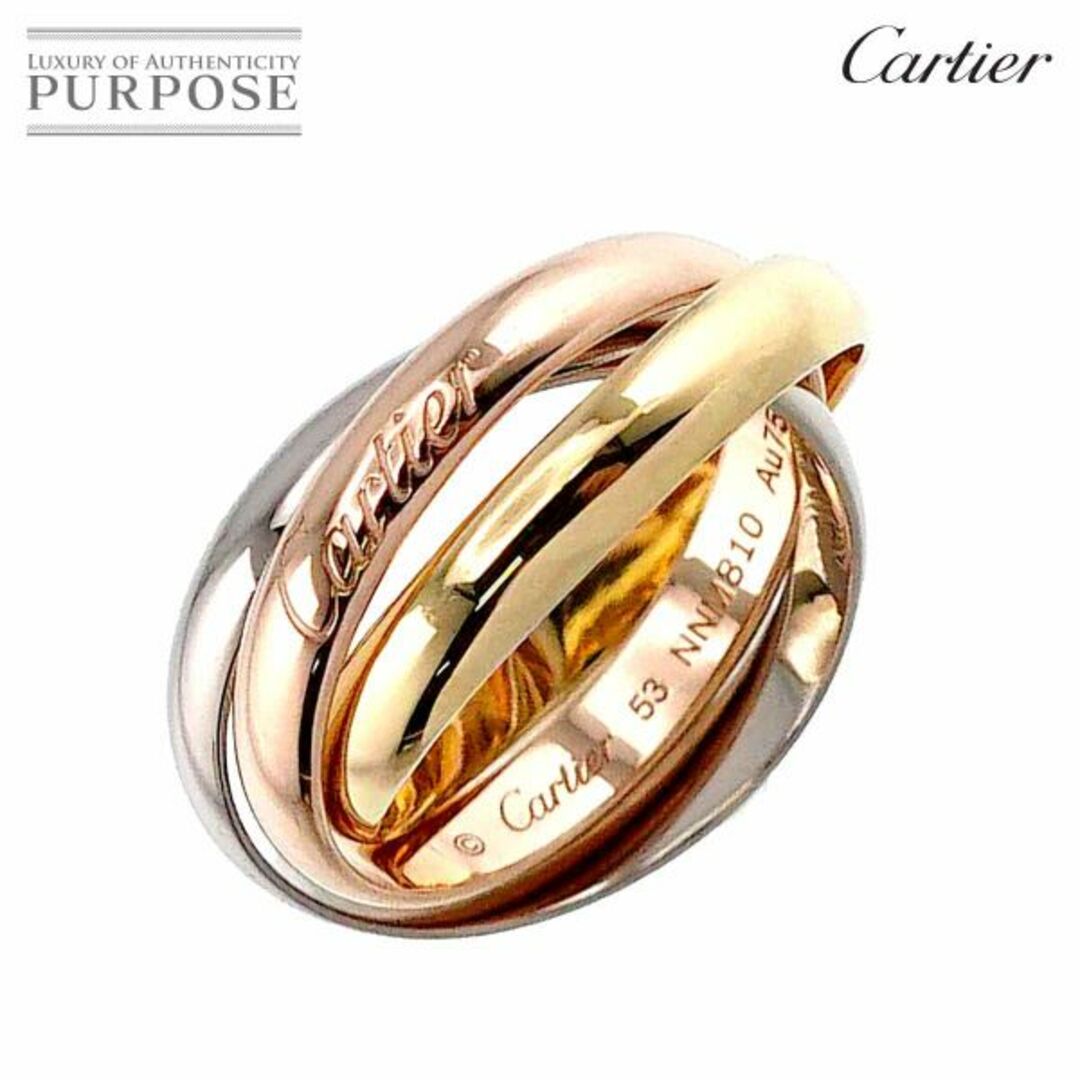 【保証書有】Cartier K18 三連リング  53