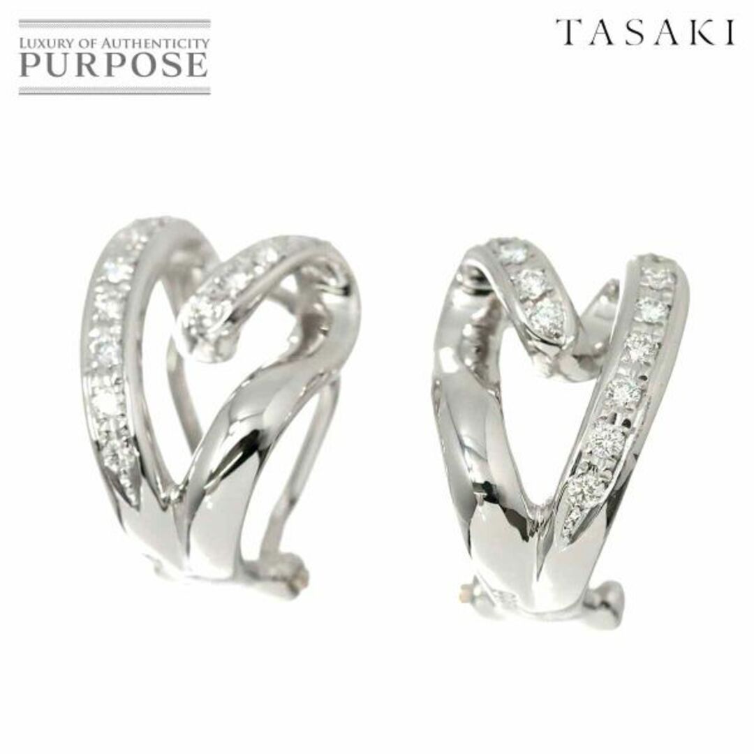 タサキ TASAKI ダイヤ 0.11ct×2 イヤリング Pt プラチナ 田崎真珠 90205400