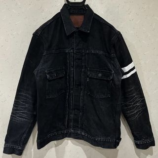 モモタロウジーンズ(MOMOTARO JEANS)の＊桃太郎ジーンズ 出陣 2nd ブラック デニムジャケット ジージャン 44(Gジャン/デニムジャケット)