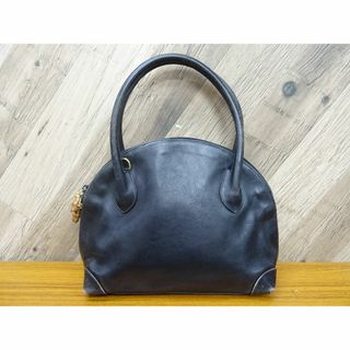 グッチ(Gucci)のK千013/ GUCCI バンブー レザー ハンドバッグ ブラック(ハンドバッグ)