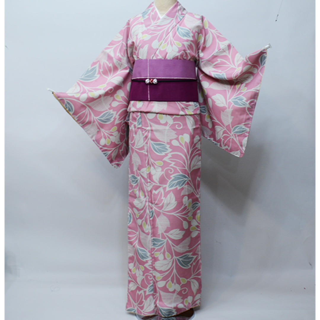 小紋 着物 単品 仕立て上がり Lサイズ 合繊 NO39431