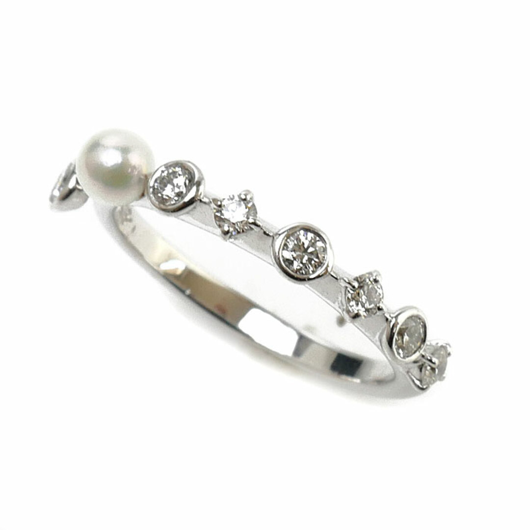 MIKIMOTO(ミキモト)のMIKIMOTO ミキモト K18WG ホワイトゴールド ピンキーリング リング・指輪 PR1461U アコヤパール約3.3mm ダイヤモンド 4号 1.8g レディース【中古】【美品】 レディースのアクセサリー(リング(指輪))の商品写真