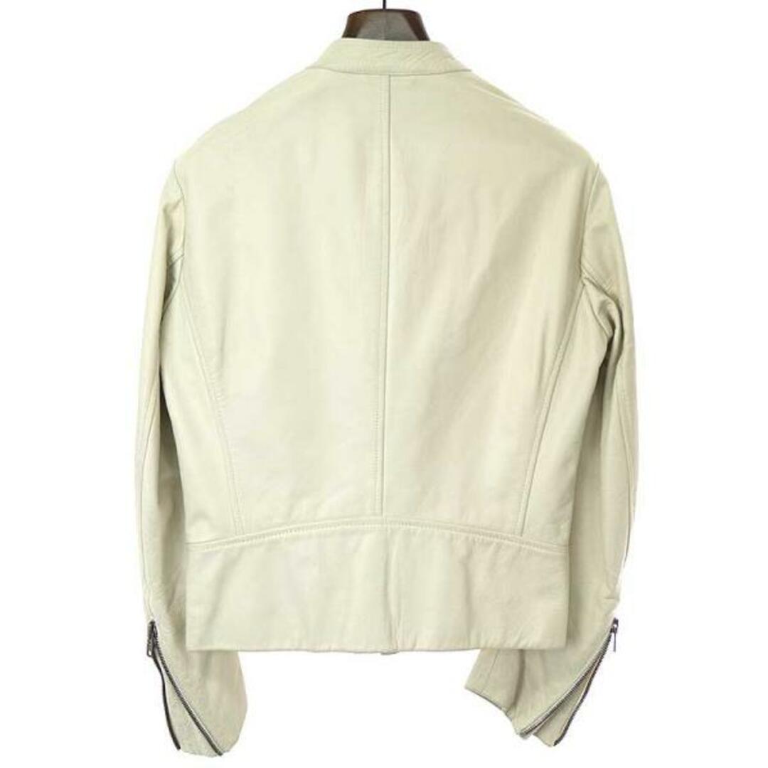 Maison Martin Margiela(マルタンマルジェラ)のMaison Martin Margiela14 メゾンマルタンマルジェラ14 08SS 5-ZIP 八の字 レザーライダーズジャケット アイボリー 44 メンズのジャケット/アウター(レザージャケット)の商品写真