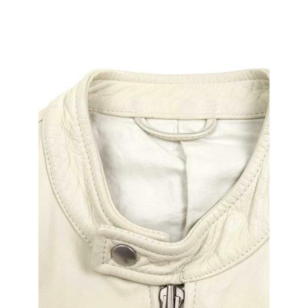 Maison Martin Margiela(マルタンマルジェラ)のMaison Martin Margiela14 メゾンマルタンマルジェラ14 08SS 5-ZIP 八の字 レザーライダーズジャケット アイボリー 44 メンズのジャケット/アウター(レザージャケット)の商品写真