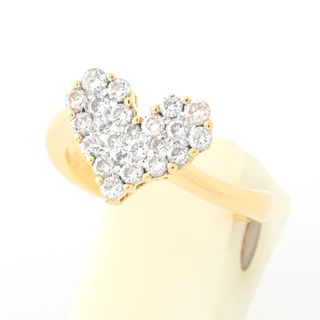 K18YG   ダイヤモンド リング  ハート　D=0.50ct　#04 【中古】 商品番号 69889(リング(指輪))