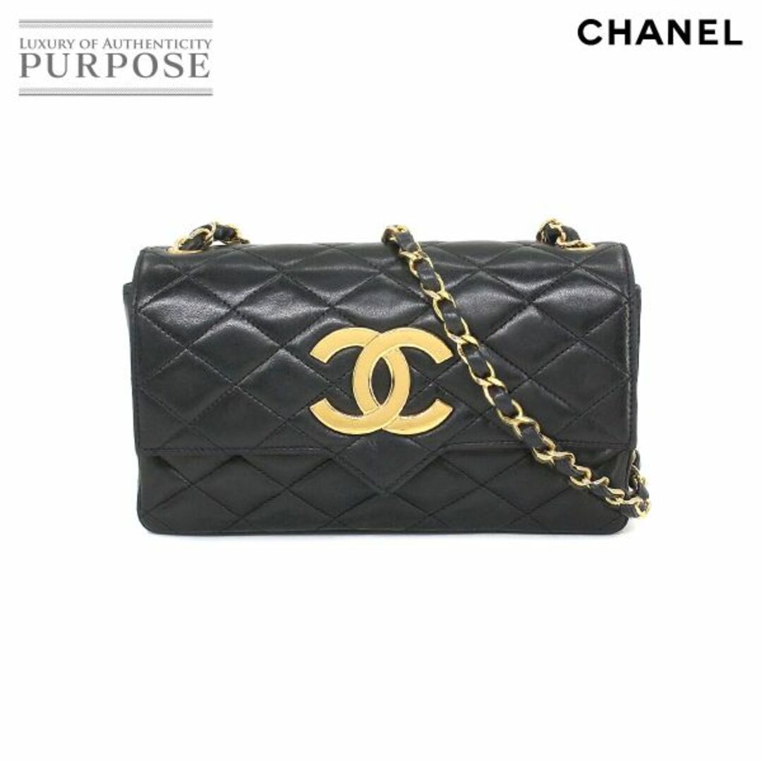 シャネル CHANEL デカココ マトラッセ チェーン ショルダー バッグ レザー ブラック ゴールド 金具 ヴィンテージ VLP 90204553