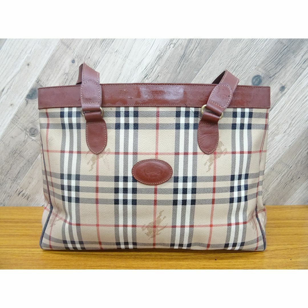 BURBERRY - K横001/ バーバリー PVC レザー トートバッグ ノバチェック