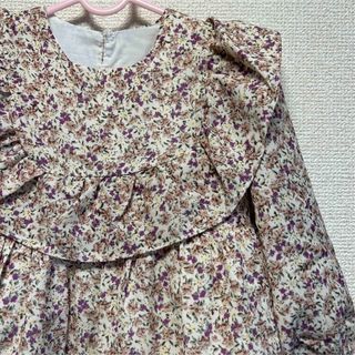 【新品タグ付】お花 総柄 ワンピース 海外子供服 100-105cm(ワンピース)