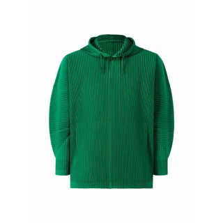 イッセイミヤケ(ISSEY MIYAKE)のオムプリッセイッセイミヤケ HOMME PLISSE オムプリッセ パーカー 緑(パーカー)