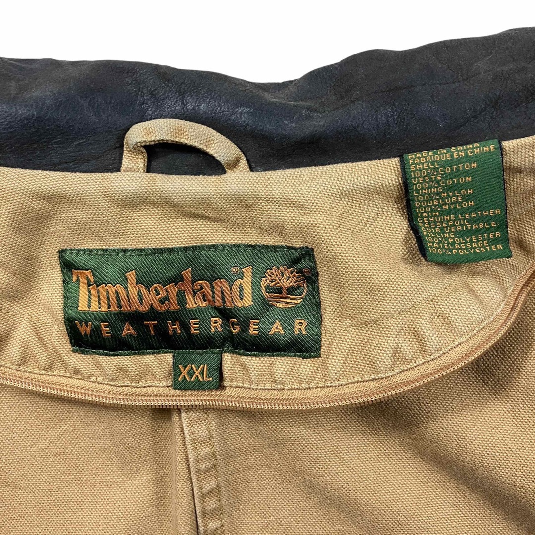 Timberland(ティンバーランド)の00s ティンバーランド ヴィンテージハンティングジャケット ダック 襟レザー メンズのジャケット/アウター(ミリタリージャケット)の商品写真