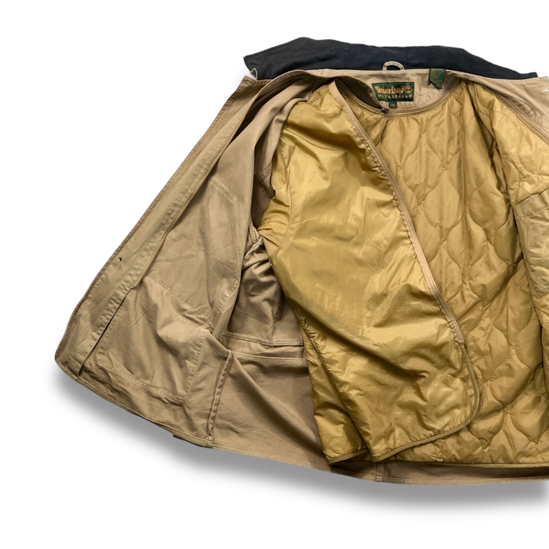 Timberland(ティンバーランド)の00s ティンバーランド ヴィンテージハンティングジャケット ダック 襟レザー メンズのジャケット/アウター(ミリタリージャケット)の商品写真