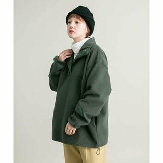 ケービーエフ(KBF)の【MOSS GREEN】スタンドカラーフリースプルオーバー(カットソー(長袖/七分))