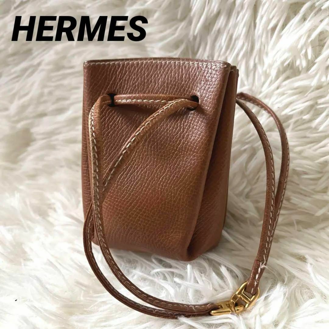 Hermes - HERMES エルメス ヴェスパポーチ ミニポーチ レザー ブラウン