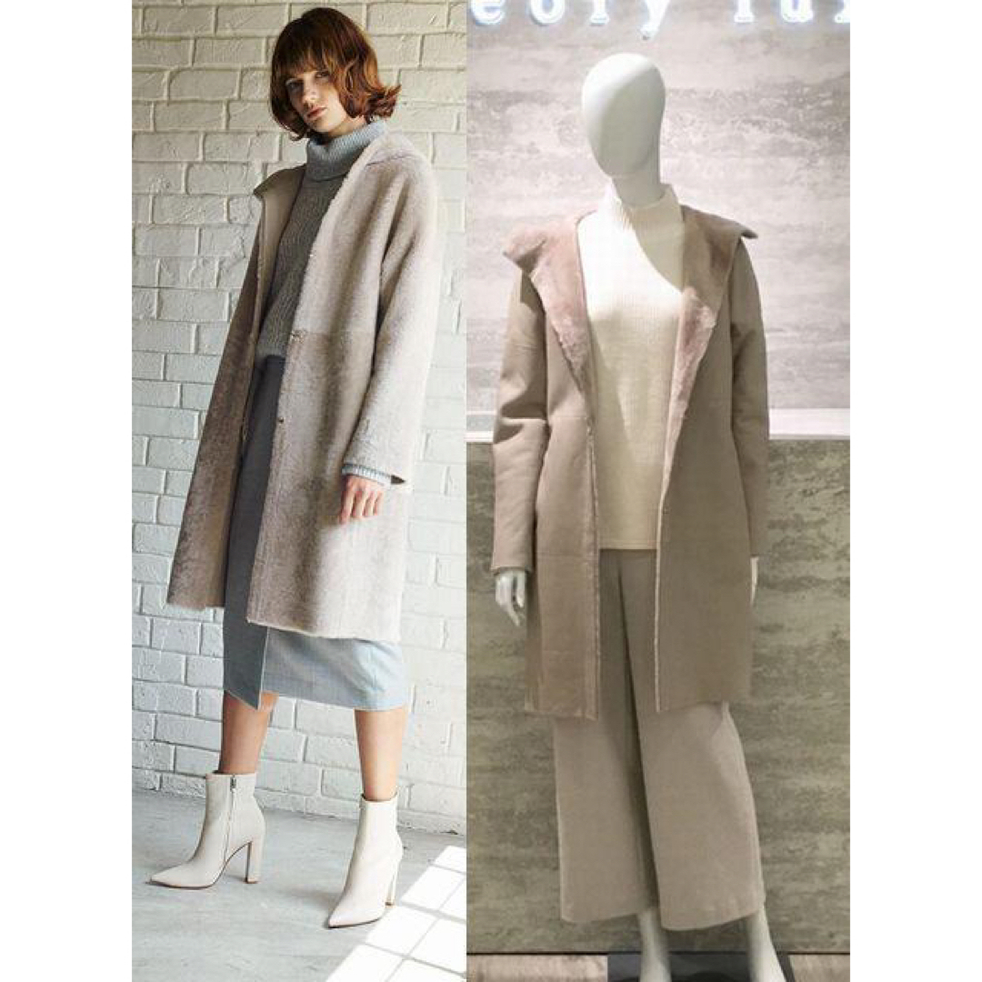 theory luxe ♡ リバーシブルフーデットムートンコート　セオリー