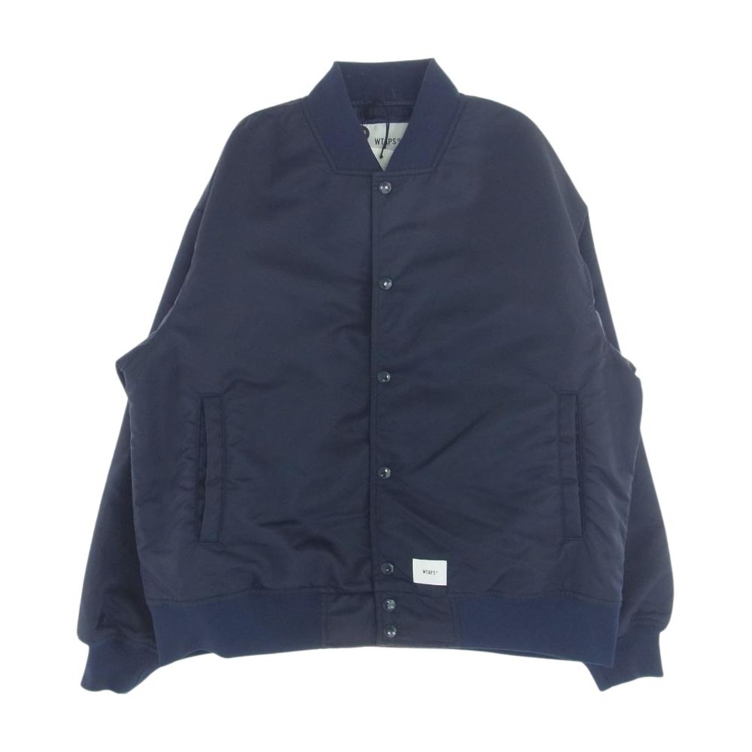 W)taps(ダブルタップス)のWTAPS ダブルタップス ジャケット 21AW 212TQDT-JKM01 TEAM JACKET NYLON TWILL クロスボーン 刺繍 ボンバー ジャケット チームジャケット ネイビー系 M【新古品】【未使用】【中古】 メンズのジャケット/アウター(その他)の商品写真